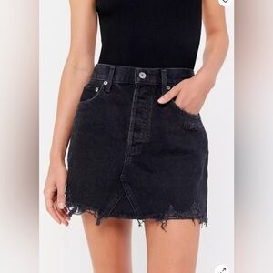 AGOLDE Quinn High Rise Mini Skirt Black